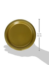 Gold 7" Round Plastic Plates - Pack of 50